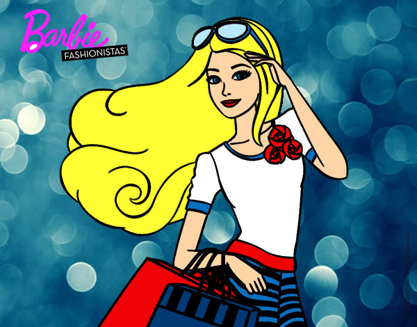 Dibujo Barbie con bolsas pintado por lara_vilu