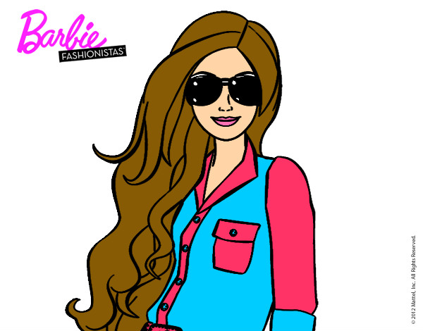 Dibujo Barbie con gafas de sol pintado por lidiusky12