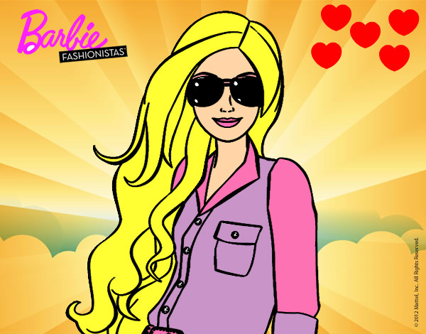 Dibujo Barbie con gafas de sol pintado por Mariass