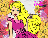 Dibujo Barbie con su vestido con lazo pintado por lara_vilu
