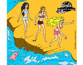 Dibujo Barbie y sus amigas en la playa pintado por fativalen