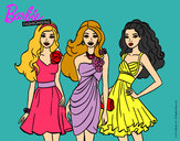 Dibujo Barbie y sus amigas vestidas de fiesta pintado por dani3