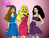 Dibujo Barbie y sus amigas vestidas de fiesta pintado por lara_vilu