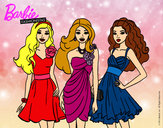 Dibujo Barbie y sus amigas vestidas de fiesta pintado por pulita27