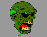 Dibujo Cabeza de zombi pintado por DIBUJOMAR