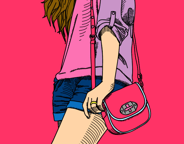 Dibujo Chica con bolso pintado por marta3333