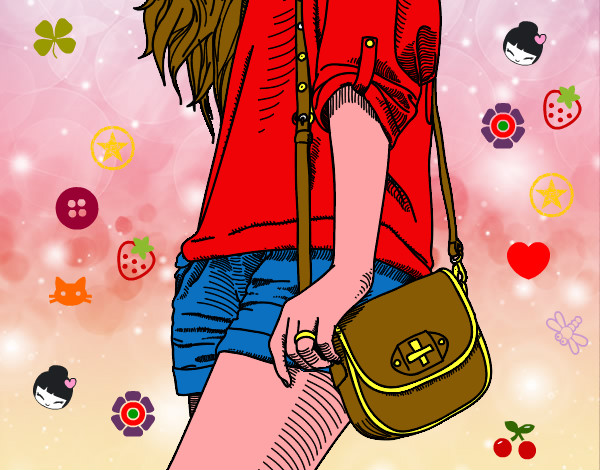 Dibujo Chica con bolso pintado por melissa23