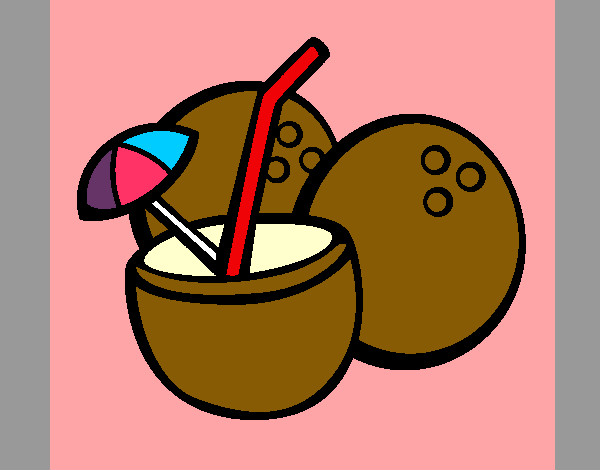 Dibujo Cóctel de coco pintado por -Maria29-