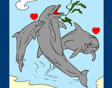 Dibujo Delfines jugando pintado por marta3333