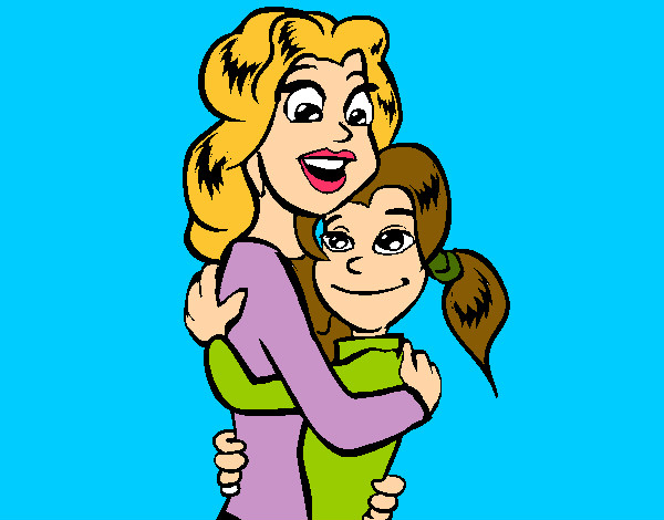Dibujo Madre e hija abrazadas pintado por lMiriam8