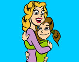 Dibujo Madre e hija abrazadas pintado por lMiriam8