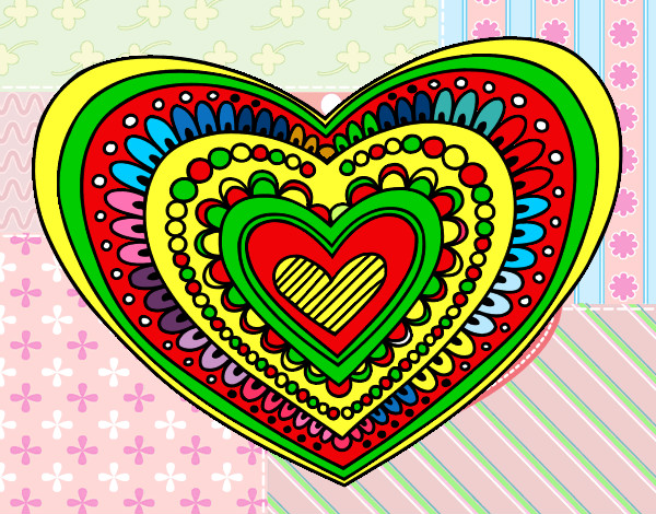Dibujo Mandala corazón pintado por danyerli