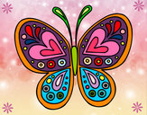 Dibujo Mandala mariposa pintado por Ayako