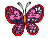 Dibujo Mandala mariposa pintado por CENT