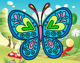 Dibujo Mandala mariposa pintado por LOLAPAPISA