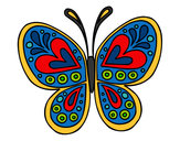 Dibujo Mandala mariposa pintado por monserrat