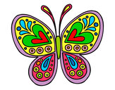 Dibujo Mandala mariposa pintado por ROMAY