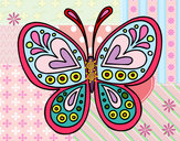 Dibujo Mandala mariposa pintado por yezus