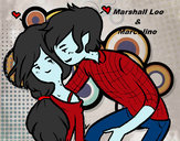 Dibujo Marshall Lee y Marceline pintado por lara_vilu