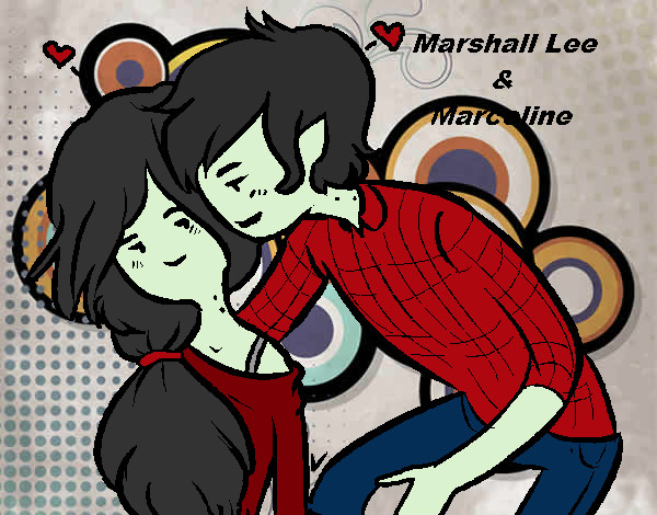 Dibujo Marshall Lee y Marceline pintado por Maki-chan