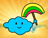 Dibujo Nube con arcoiris pintado por joaki