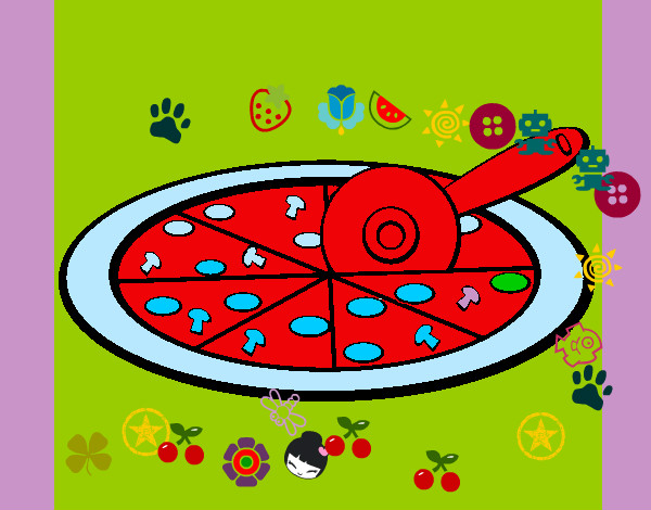 Dibujo Pizza pintado por blaki