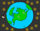 Dibujo Planeta Tierra pintado por marta3333