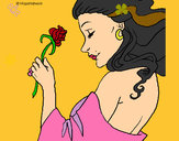 Dibujo Princesa con una rosa pintado por bonipunk