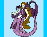 Dibujo Sirena con larga melena pintado por NIK-Laura
