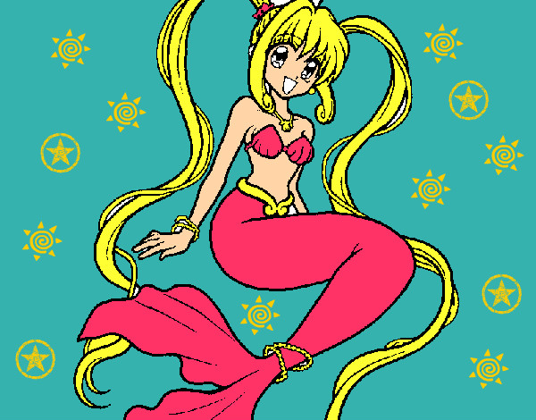 Dibujo Sirena con perlas pintado por melissa23