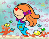 Dibujo Sirena feliz pintado por mona65606