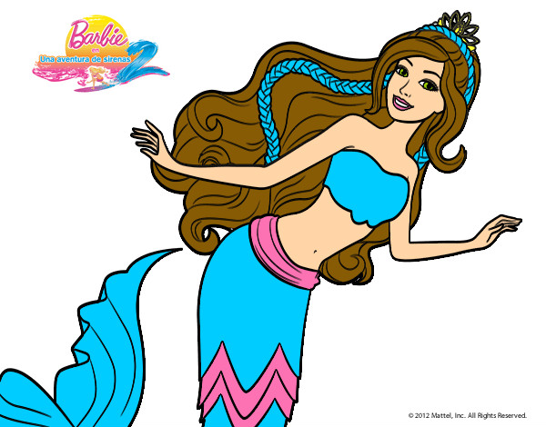 Dibujo Sirena nadando pintado por lidiusky12