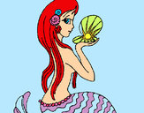 Dibujo Sirena y perla pintado por mar-mar