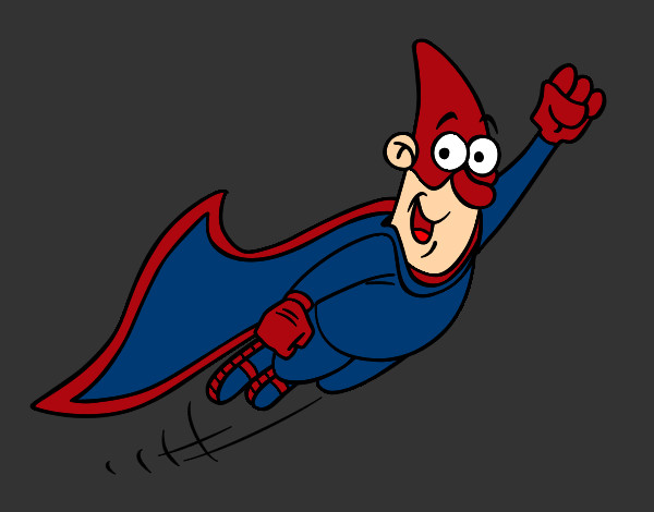 Dibujo Súper héroe volando pintado por rokilok