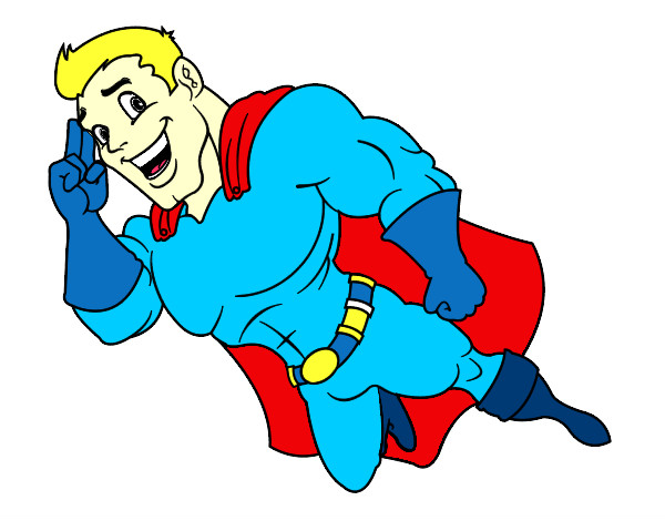 Dibujo Superhéroe volando pintado por Santty
