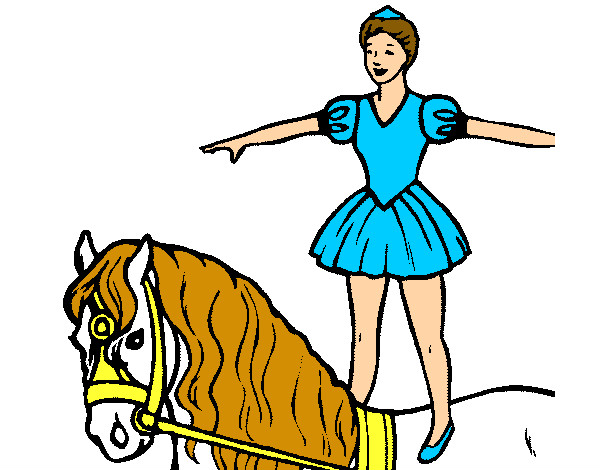 Dibujo Trapecista encima de caballo pintado por CiinTiia 