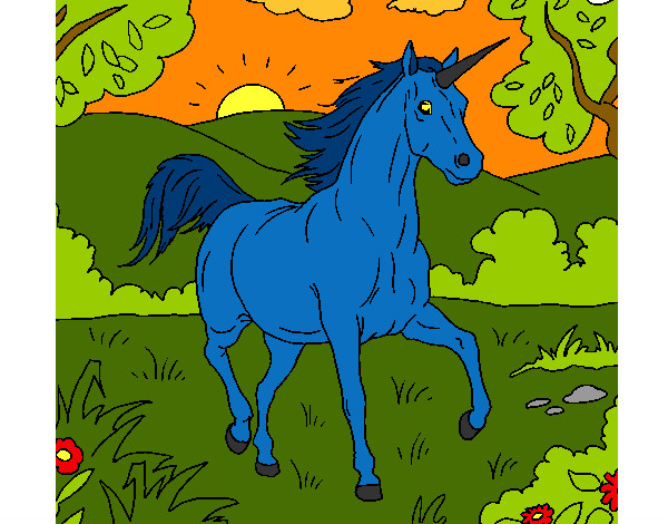 Dibujo Unicornio corriendo pintado por GOKU-CROSS