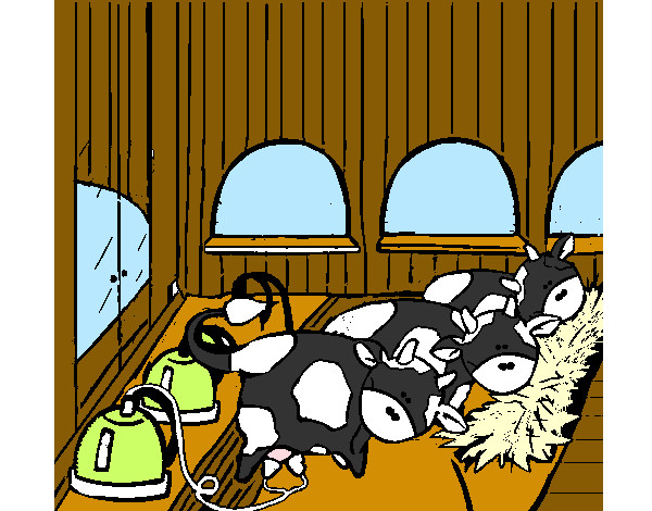 Dibujo Vacas en el establo pintado por lidiusky12