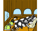 Dibujo Vacas en el establo pintado por lidiusky12