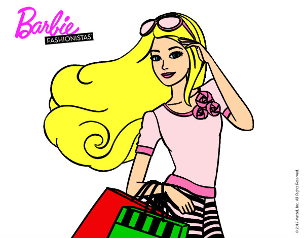 Dibujo Barbie con bolsas pintado por CiinTiia 