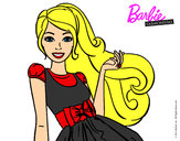 Dibujo Barbie con su vestido con lazo pintado por CiinTiia 