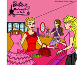 Dibujo Barbie en una tienda de ropa pintado por lara_vilu