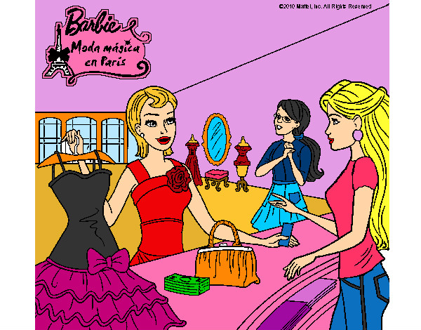 Dibujo Barbie en una tienda de ropa pintado por Michell12