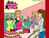 Dibujo Barbie en una tienda de ropa pintado por queyla