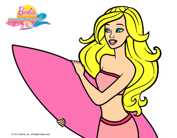 Dibujo Barbie va a surfear pintado por CiinTiia 
