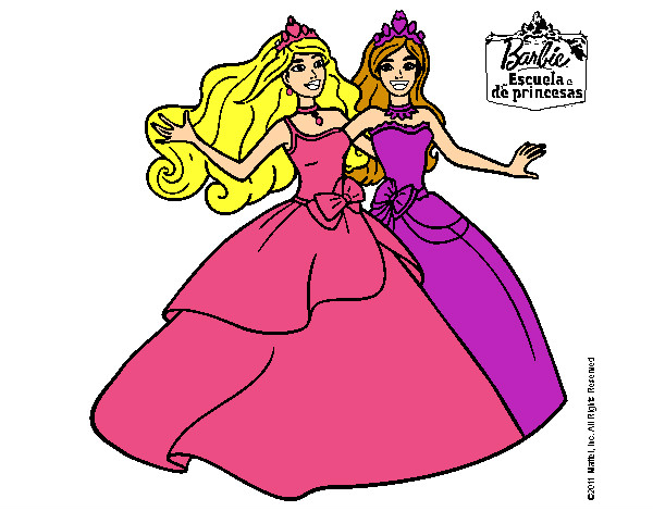 Dibujo Barbie y su amiga súper felices pintado por CiinTiia 