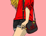 Dibujo Chica con bolso pintado por lara_vilu