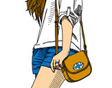 Dibujo Chica con bolso pintado por MaiaKergan