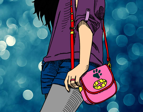 Dibujo Chica con bolso pintado por marydee
