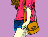 Dibujo Chica con bolso pintado por Miryam2000